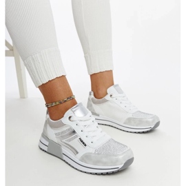 D/GMR Srebrne sneakersy na platformie z cyrkoniami Mauli srebrny