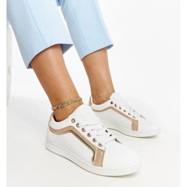 D/GMR Biało-złote sneakersy na platformie Amala białe