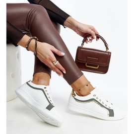 D/GMR Biało-zielone sneakersy na platformie Amala białe