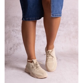 D/CEO Beżowe materiałowe sneakersy Madi beżowy