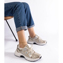 D/CEO Złote buty sportowe damskie sneakersy Sedilla złoty