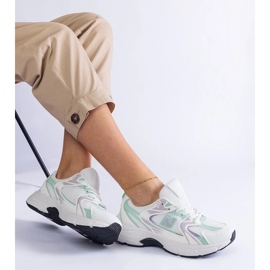 D/CEO Biało-zielone buty sportowe damskie sneakersy Sedilla