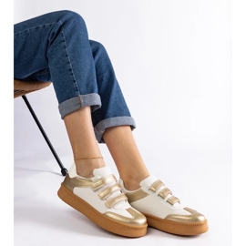 D/CEO Złote trampki zapinane na rzepy Mena złoty