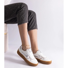 D/CEO Biało-srebrne sneakersy na gumowej podeszwie Quica srebrny