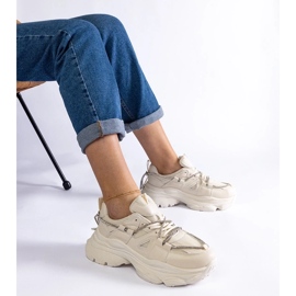 D/CEO Beżowe sneakersy sportowe damskie Ivett beżowy