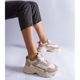 D/CEO Wielokolorowe sneakersy z brokatowymi wstawkami Clorinda