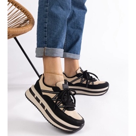 D/CEO Czarno-beżowe sneakersy damskie Renetta