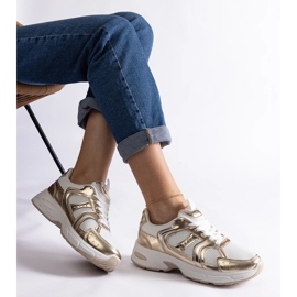 D/CEO Biało-złote sneakersy sportowe Ena złoty