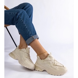 D/CEO Beżowe sneakersy sportowe damskie Urena beżowy