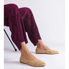 D/CEO Beżowe balerinki plecione Salinela beżowy