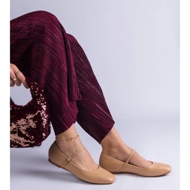 D/CEO Beżowe balerinki z sprzączkami z ekoskóry Kamelia beżowy