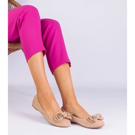 D/CEO Beżowe klasyczne balerinki z kokardką Merasol beżowy