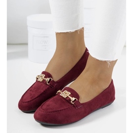 D/CEO Bordowe mokasyny z klamrą Cardoso czerwone