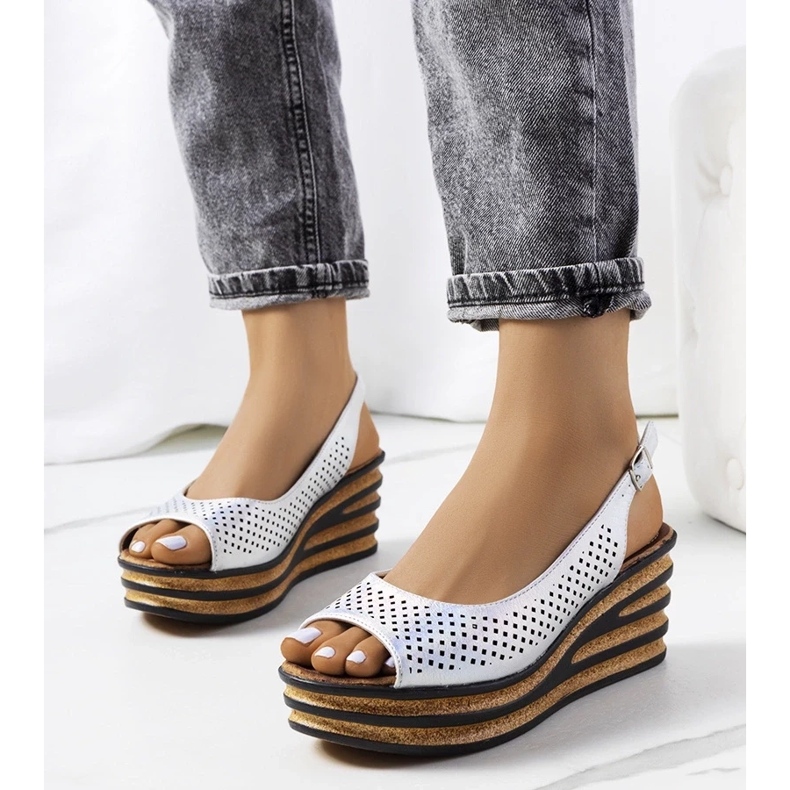 D/CEO Espadryle srebrne na koturnie Griner srebrny