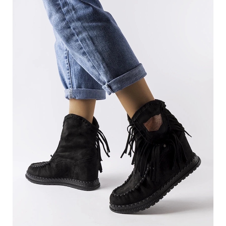 D/CEO Czarne botki na koturnie Giudice