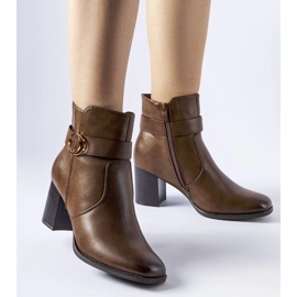 D/CEO Brązowe ocieplane botki na słupku Muscoline