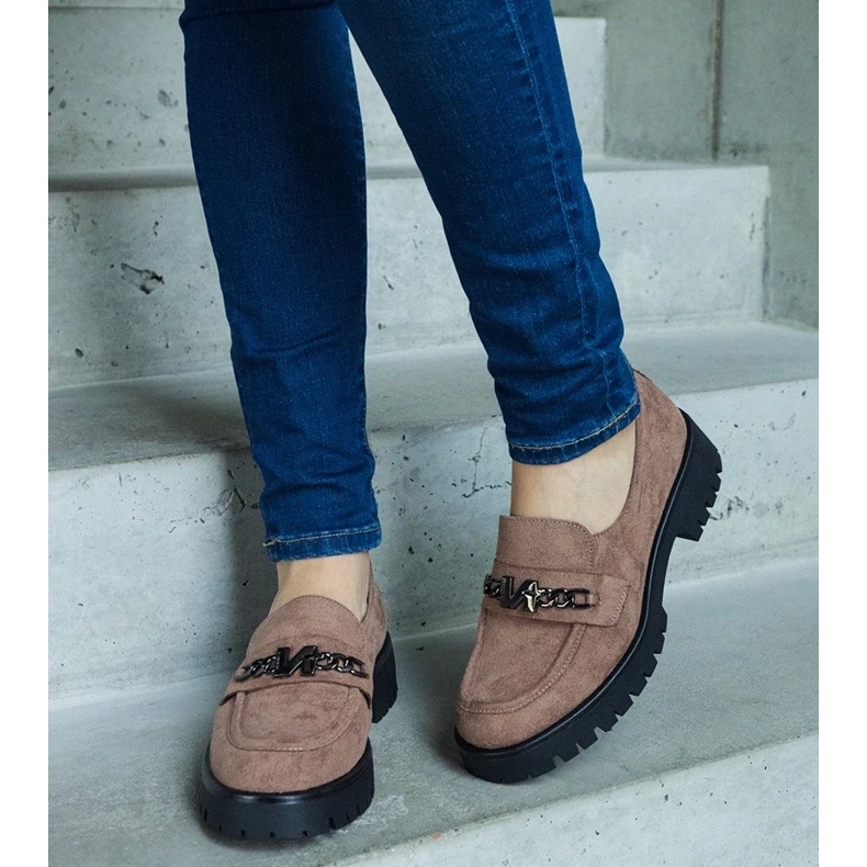 D/CEO Brązowe zamszowe mokasyny Vinceza