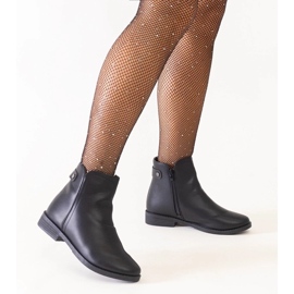 D/CEO Czarne klasyczne botki z eko-skóry Pereia