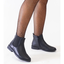 D/CEO Czarne klasyczne botki z elastyczną wstawką eko-skóra Maiza