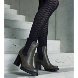 D/CEO Zielone wsuwane botki na słupku z eko-skóry Motena