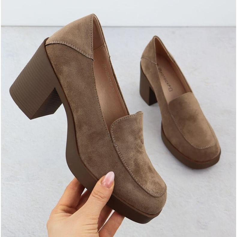 Półbuty mokasyny na obcasie Potocki W SZ12547 WOL288B