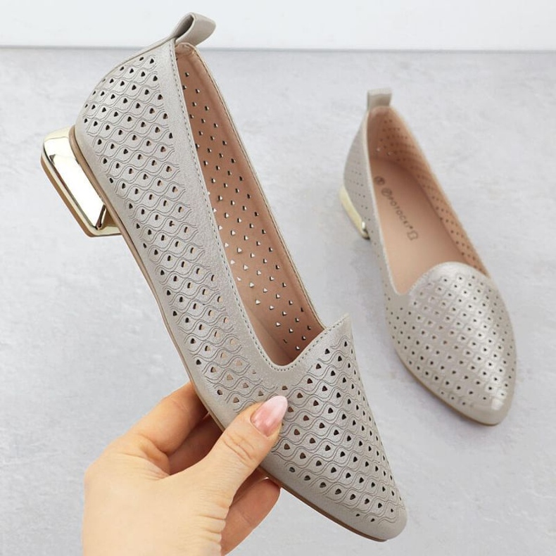 Półbuty na ozdobnym obcasie Potocki W SZ12574 WOL290