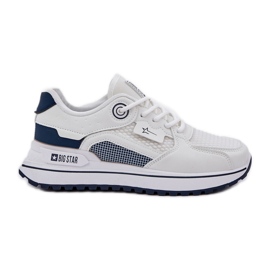 Buty Sportowe Sneakersy Damskie Big Star NN274A103 HI-POLY System Biało-Granatowe białe