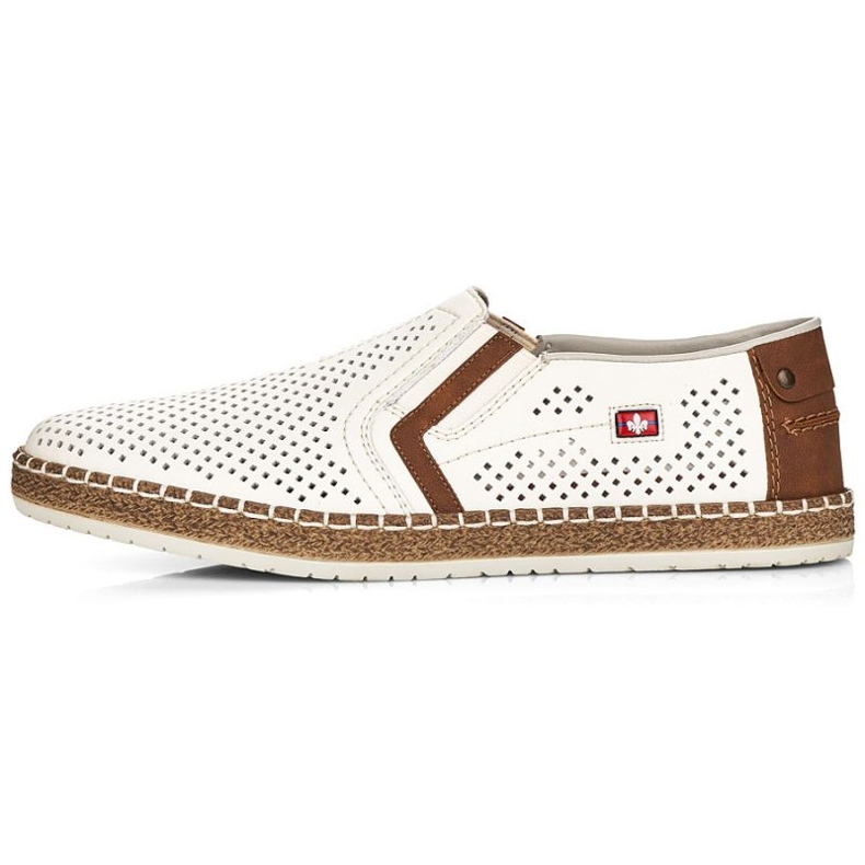 Półbuty ażurowe Rieker B5297-80  Białe