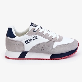 Buty męskie sportowe półbuty memory foam Big Star LL174160 białe z szarym