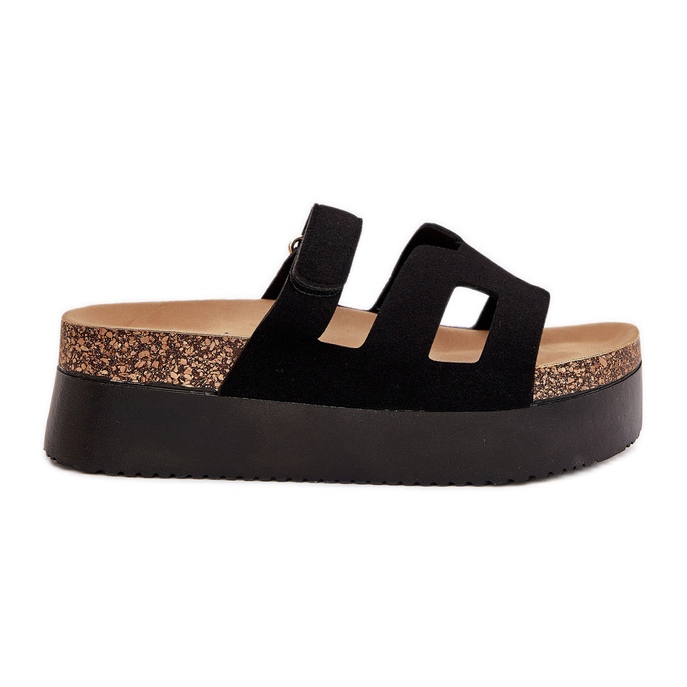 Klapki Na Masywnej Platformie Czarne