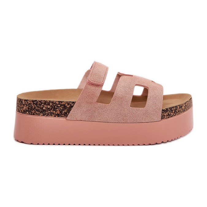 Klapki Na Masywnej Platformie Różowe