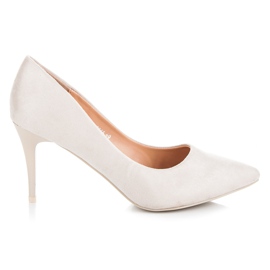 Ideal Shoes Zamszowe Obuwie Na Obcasie brązowe