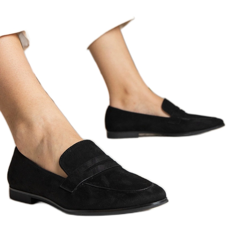 Czarne damskie mokasyny klasyczne