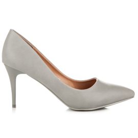 Ideal Shoes Szare szpilki