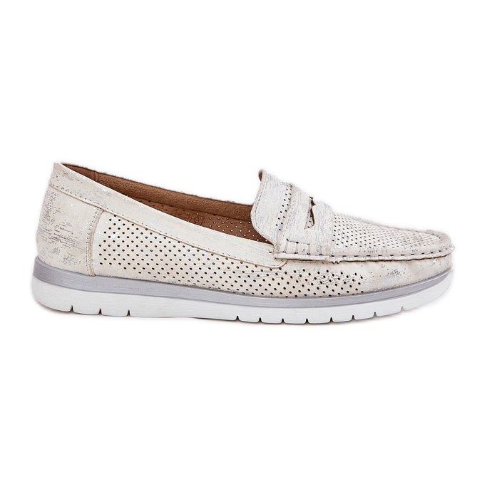 Mokasyny Damskie Z Eko Skóry Złote złoty