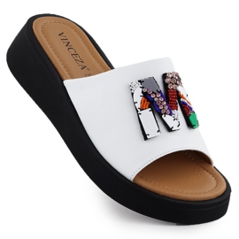 Białe klapki damskie Vinceza 66623