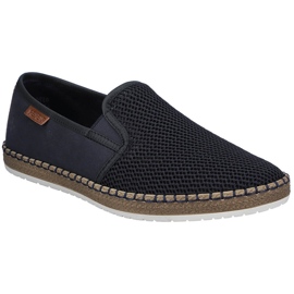 Półbuty męskie wsuwane espadryle granatowe Rieker B5265-14 niebieskie