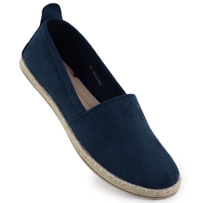 Espadryle damskie wsuwane zamszowe granatowe Potocki PY16332 niebieskie