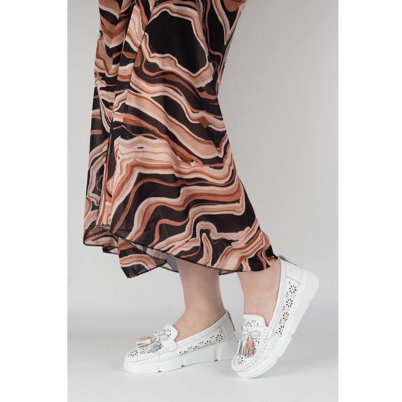 Skórzane mokasyny Filippo DP6705/25 białe