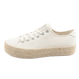 Buty Lee Cooper LCW-25-02-3284L espadryle białe beżowy