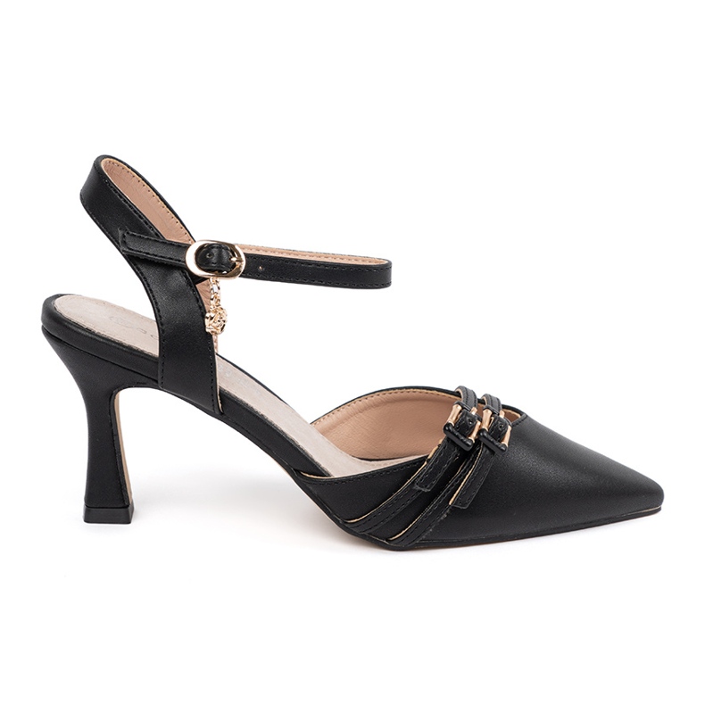 Goodin Czarne czółenka z odkrytą piętą