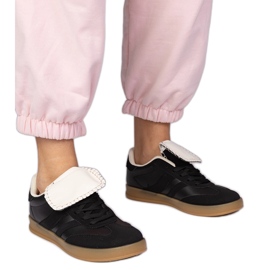 Czarne sneakersy trampki damskie sportowe
