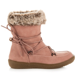 Kylie Kozaczki z futerkiem różowe