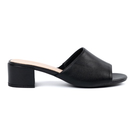 Sergio Leone Klapki damskie na niskim obcasie czarne