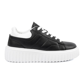 Shelvt Damskie sneakersy czarne z białymi wstawkami