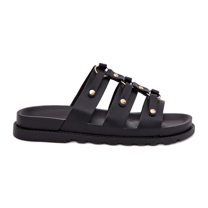 Inna Klapki Damskie Z Paskami Czarne