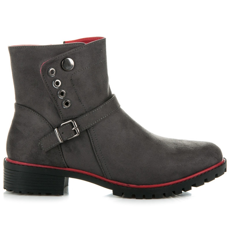 Seastar Zamszowe Botki Na Suwak szare