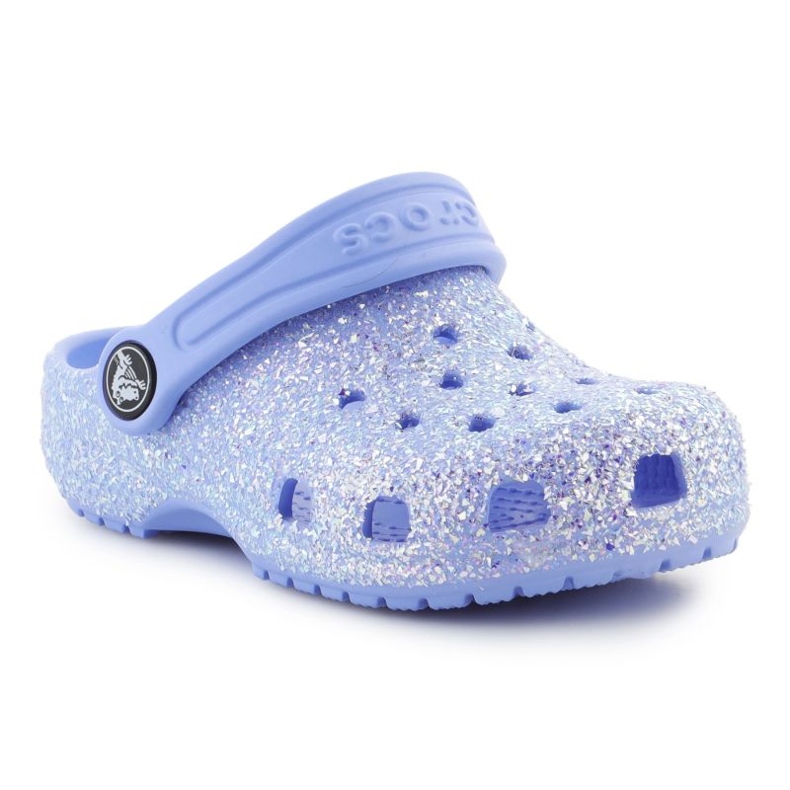 Klapki Crocs Classic Glitter Clog T 206992-5Q6 niebieskie