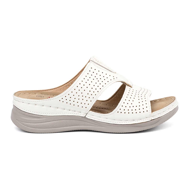 Seastar Białe wygodne klapki z wycięciami