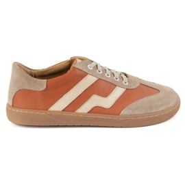 Buty barefoot damskie skórzane Olivier Eliza rude pomarańczowe